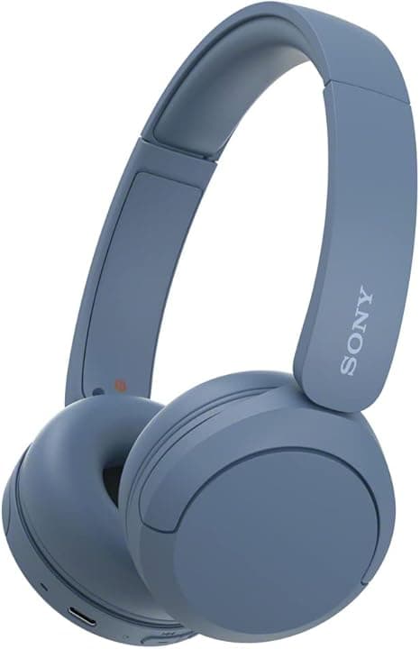 Sony WH-CH520 wireless on-ear Bluetooth headphones in sleek black, featuring lightweight design and comfortable ear cushions.