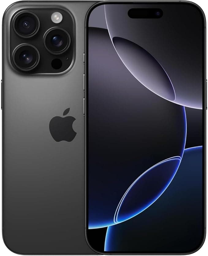 Apple iPhone 16 Pro 128GB in sleek Space Black, showcasing its elegant design and vibrant display.