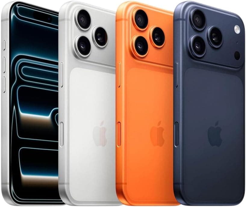 Sleek Apple iPhone 17 Pro Max in silver with a vibrant display and triple camera setup