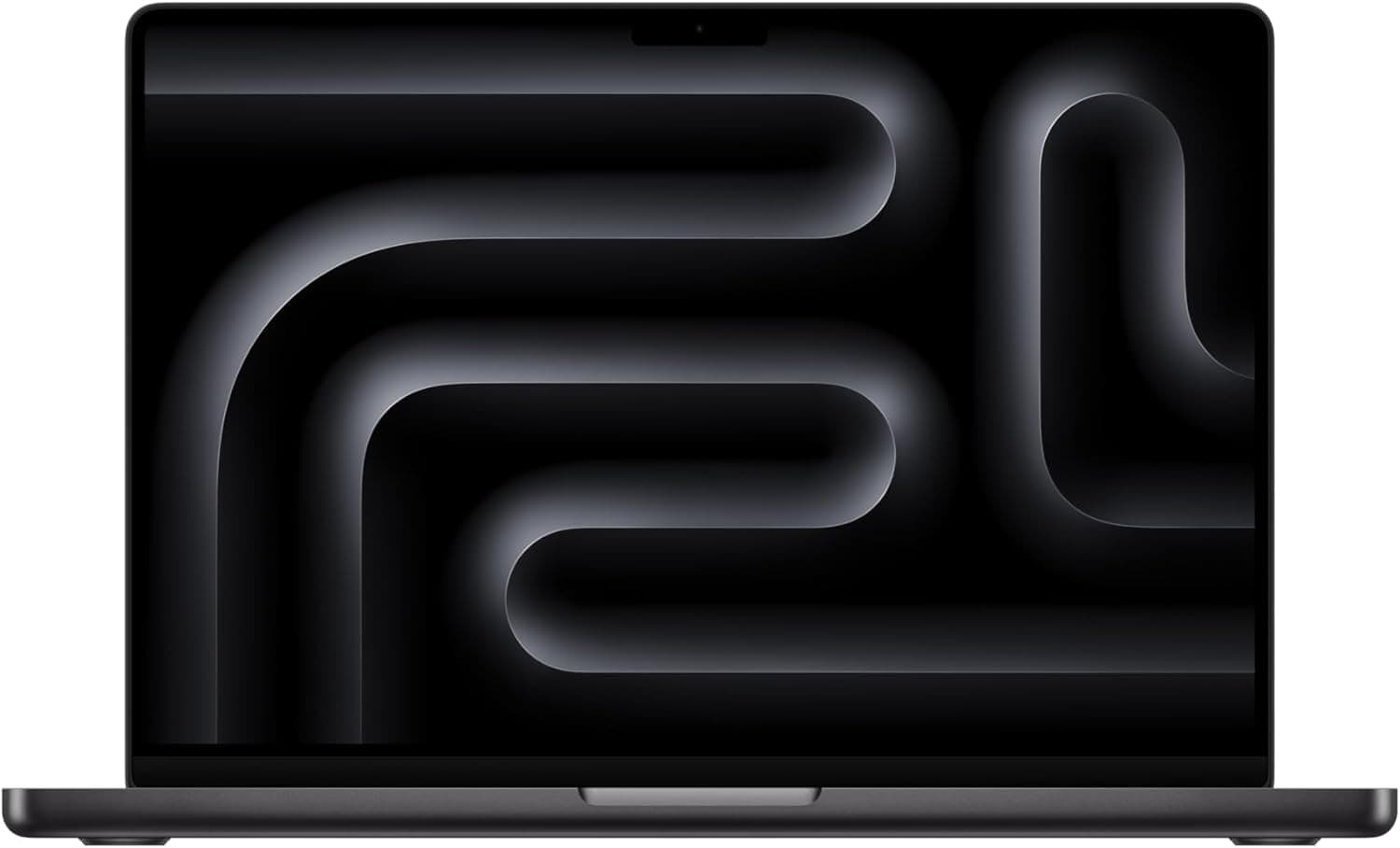 Apple 2025 Macbook Pro Laptop in Space Black, featuring a 14.2-inch Liquid Retina XDR display and M5 chip.