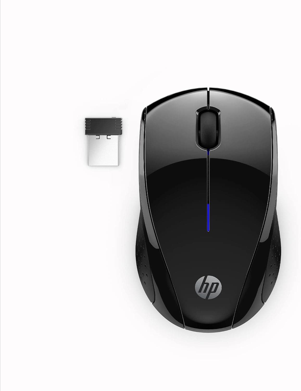 HP Wireless Mouse X3000 in sleek black with ergonomic design, featuring 2.4GHz wireless connectivity and 1600 DPI precision.