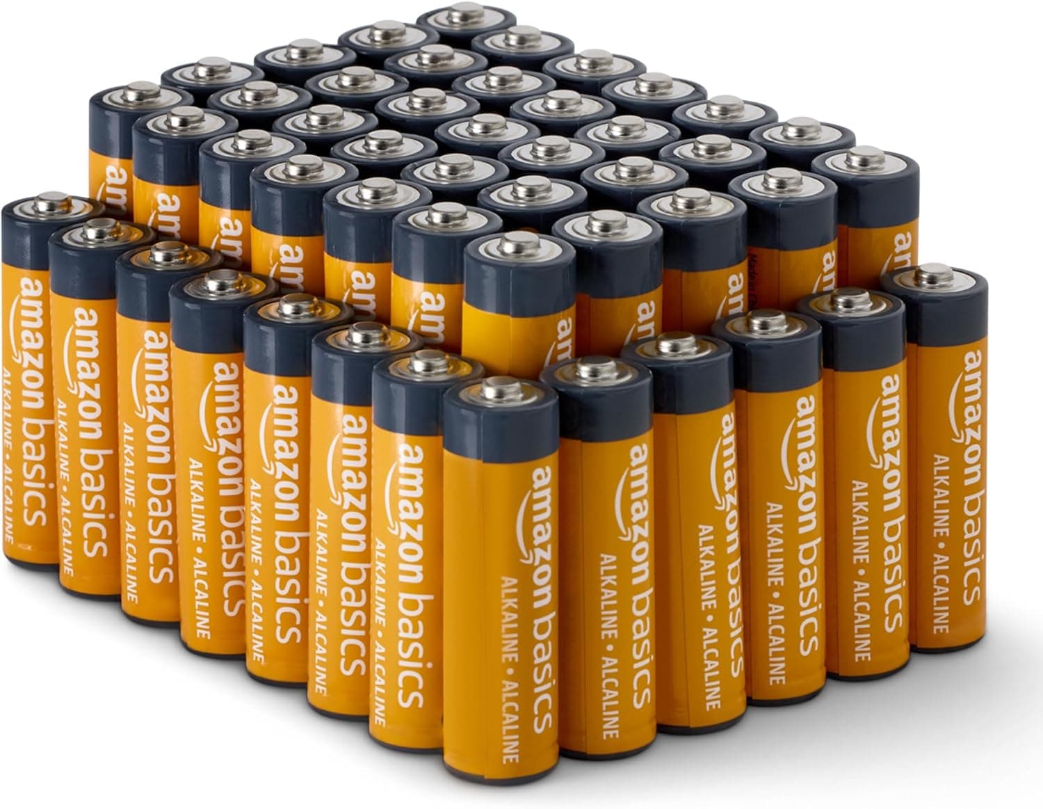 Amazon Basics 48-Pack AA Alkaline Batteries, sleek design, reliable power source, 1.5 Volt, 10-Year Shelf Life
